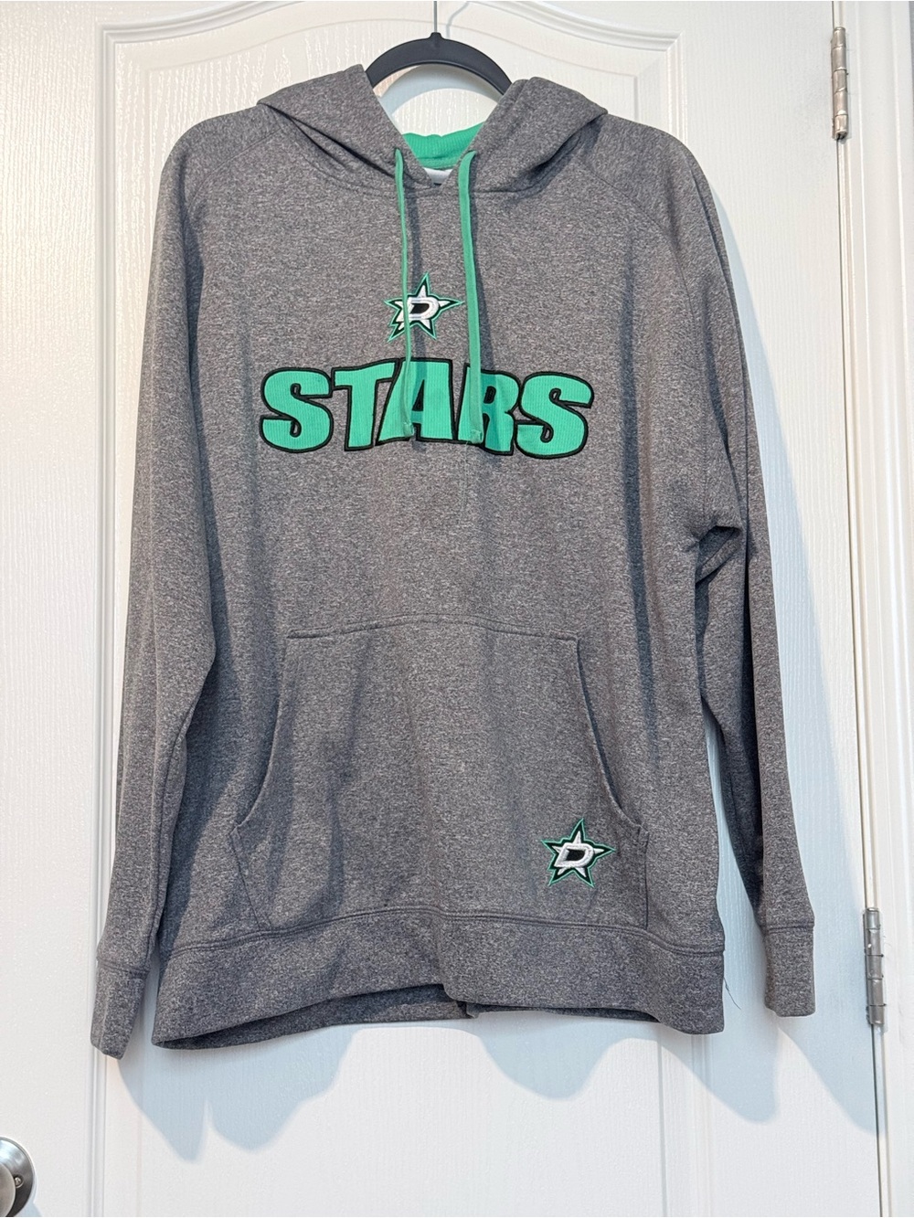 NHL Gray Hoodie with Green Stars Logo